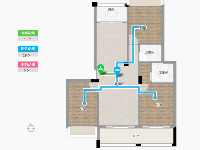 浙江省-丽水市-望湖家园二期-90.58-户型库-动静线