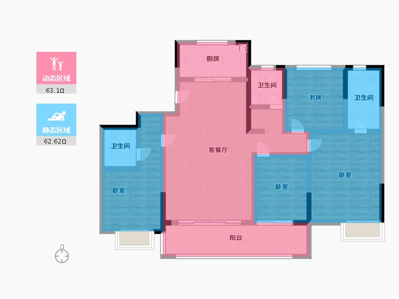 浙江省-宁波市-蓝光·雍舜府-110.99-户型库-动静分区