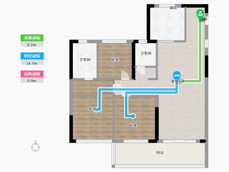 浙江省-宁波市-海泉湾-88.99-户型库-动静线