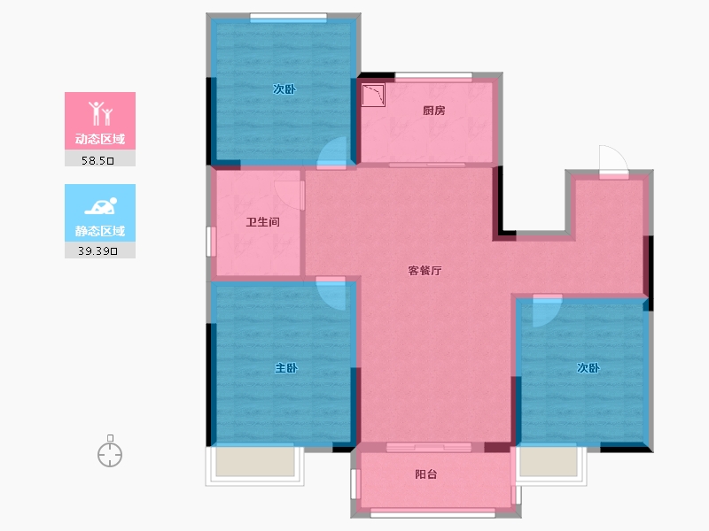 江苏省-徐州市-珑郡上院-87.00-户型库-动静分区