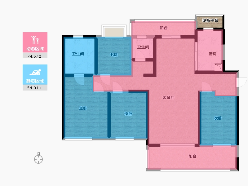 江西省-南昌市-江铃新力臻园-116.10-户型库-动静分区