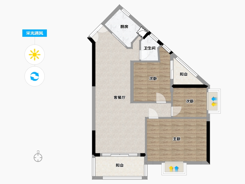 江西省-南昌市-中金中心·阅璟台-82.00-户型库-采光通风