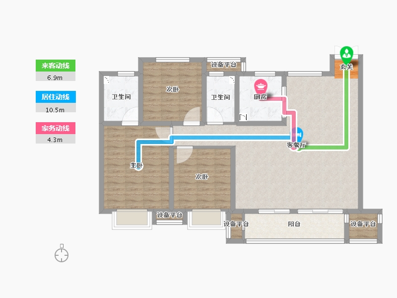 浙江省-台州市-绿地德加公馆-108.00-户型库-动静线