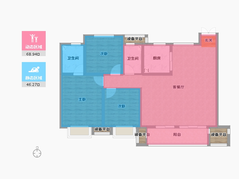 浙江省-台州市-绿地德加公馆-108.00-户型库-动静分区