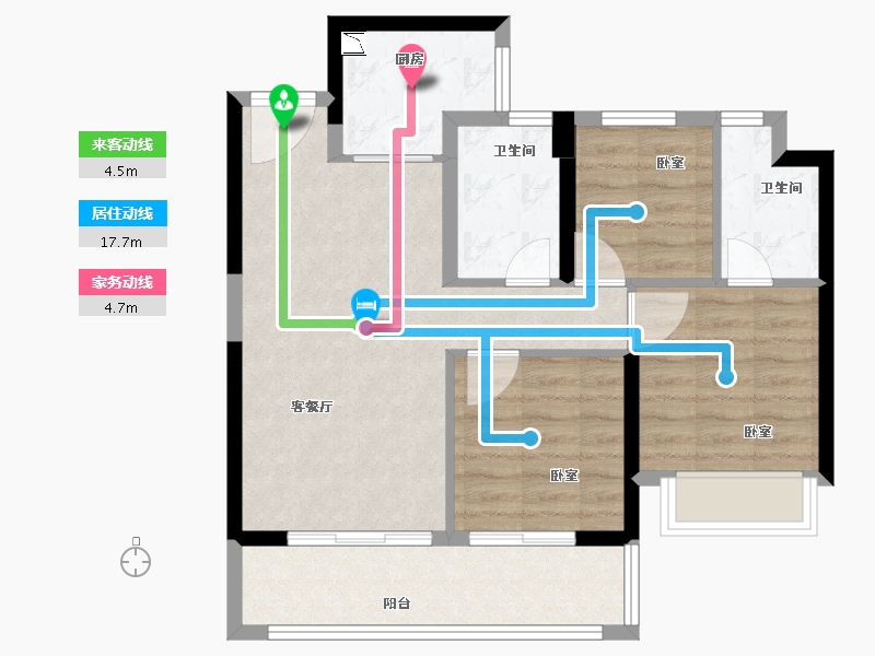 福建省-泉州市-大唐国韵春天-71.00-户型库-动静线