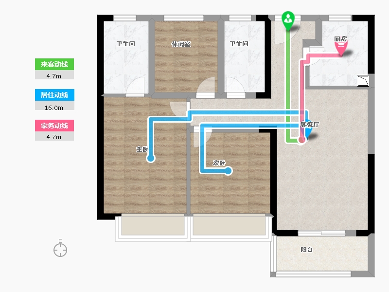 江苏省-南京市-新江北孔雀城-78.00-户型库-动静线