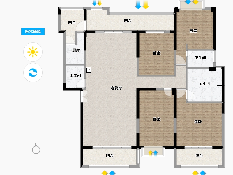 福建省-泉州市-兴进豪园三期-199.41-户型库-采光通风