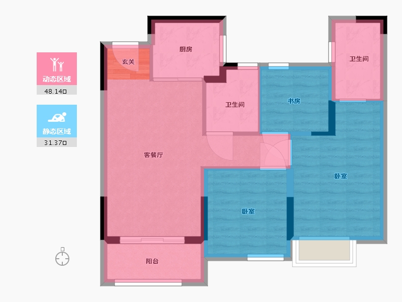 浙江省-嘉兴市-阳光城·中山府-71.01-户型库-动静分区