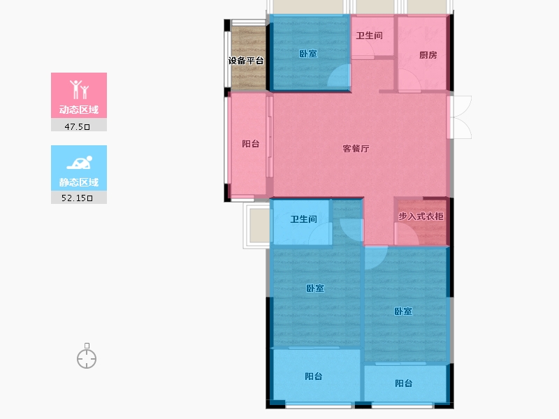 浙江省-丽水市-东方嘉苑-94.00-户型库-动静分区