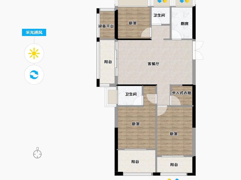 浙江省-丽水市-东方嘉苑-94.00-户型库-采光通风