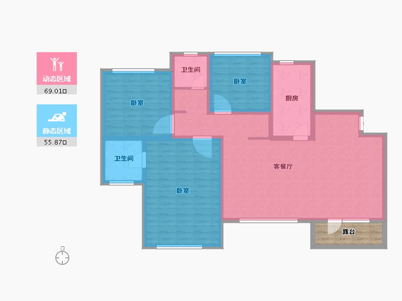 新疆维吾尔自治区-乌鲁木齐市-东湖观澜-117.06-户型库-动静分区