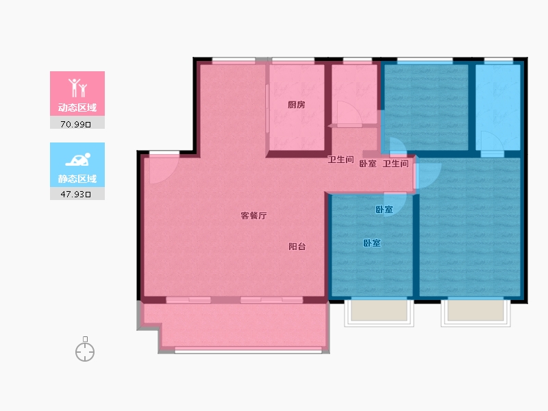 江苏省-无锡市-银城东樾府-107.00-户型库-动静分区