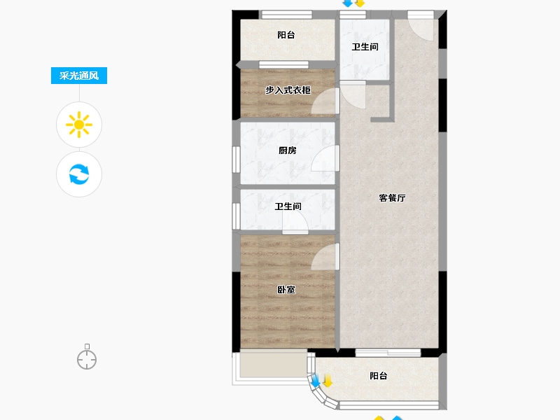 浙江省-宁波市-缘起莲韵-60.15-户型库-采光通风