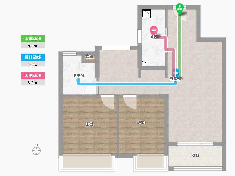 江苏省-泰州市-融创靖江玉兰公馆-71.40-户型库-动静线