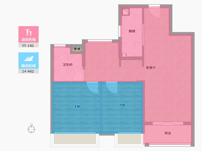 江苏省-泰州市-融创靖江玉兰公馆-71.40-户型库-动静分区