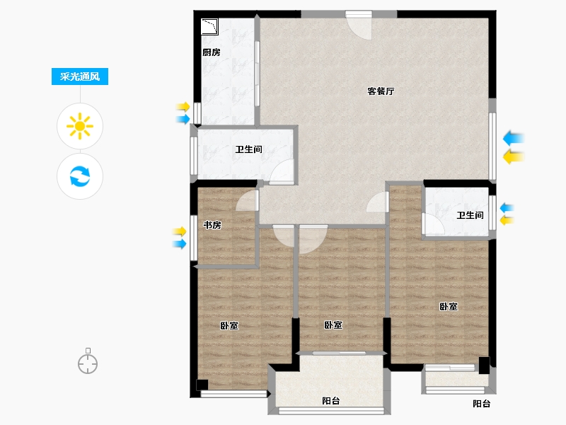 福建省-龙岩市-建发津湖印-114.00-户型库-采光通风