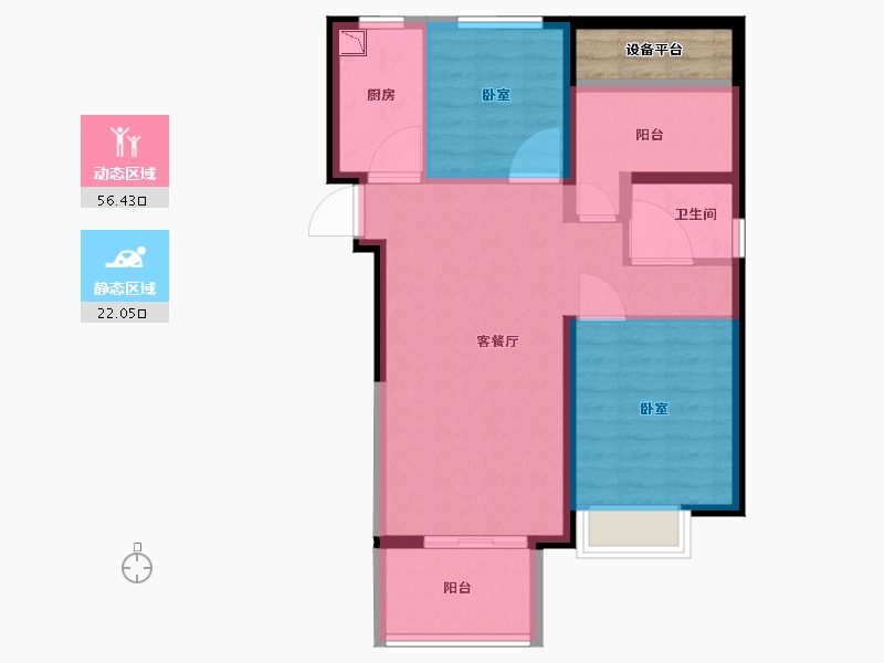 安徽省-合肥市-中国铁建清溪国际璟园-72.98-户型库-动静分区