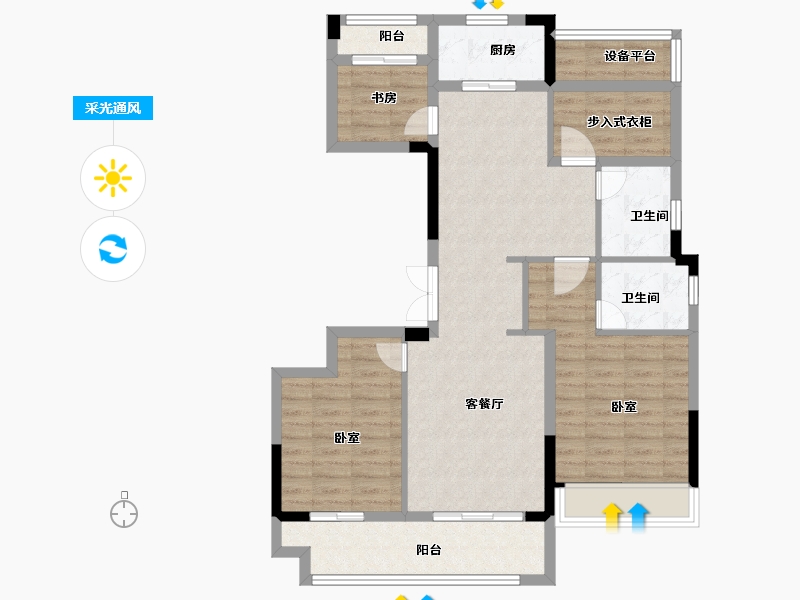 浙江省-金华市-兰城印-95.00-户型库-采光通风