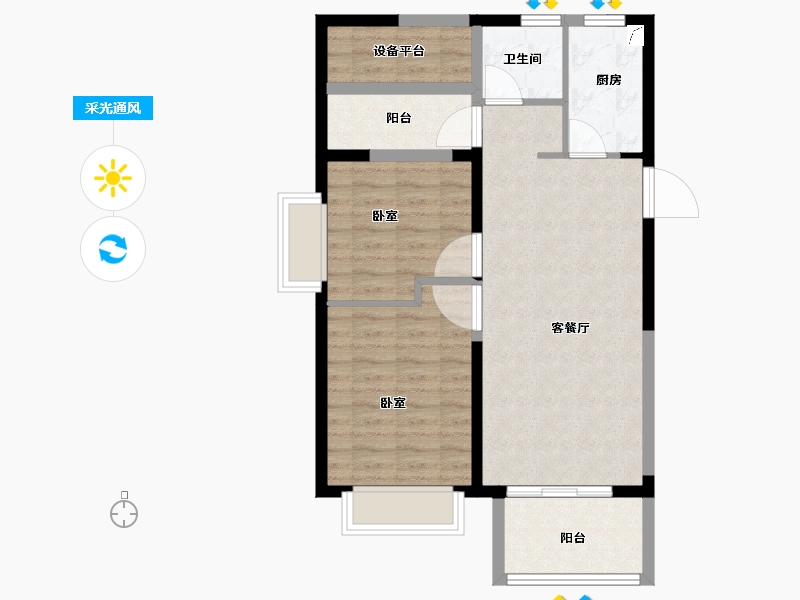 安徽省-合肥市-中国铁建清溪国际璟园-72.74-户型库-采光通风