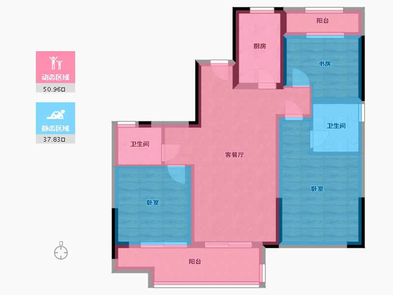 浙江省-宁波市-蓝光·雍舜府-78.00-户型库-动静分区