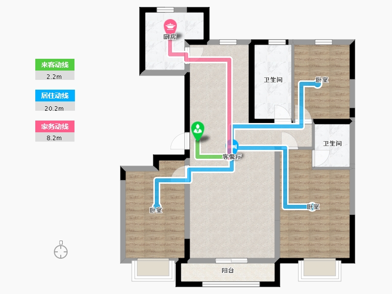 宁夏回族自治区-银川市-正丰盛世灵州-93.26-户型库-动静线