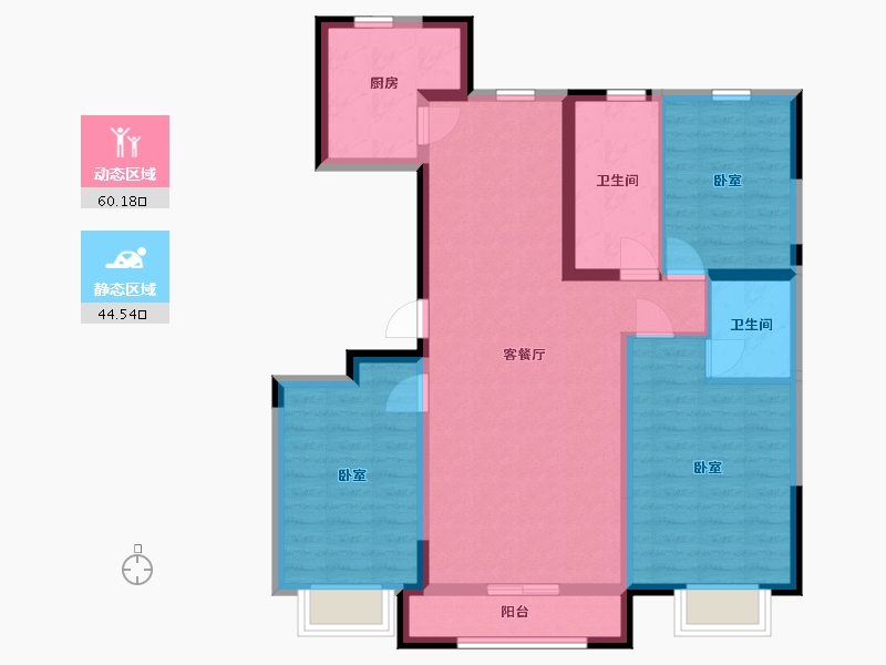 宁夏回族自治区-银川市-正丰盛世灵州-93.26-户型库-动静分区