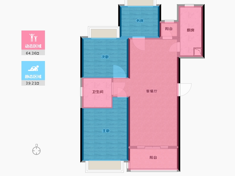 江西省-南昌市-中金中心·阅璟台-93.00-户型库-动静分区