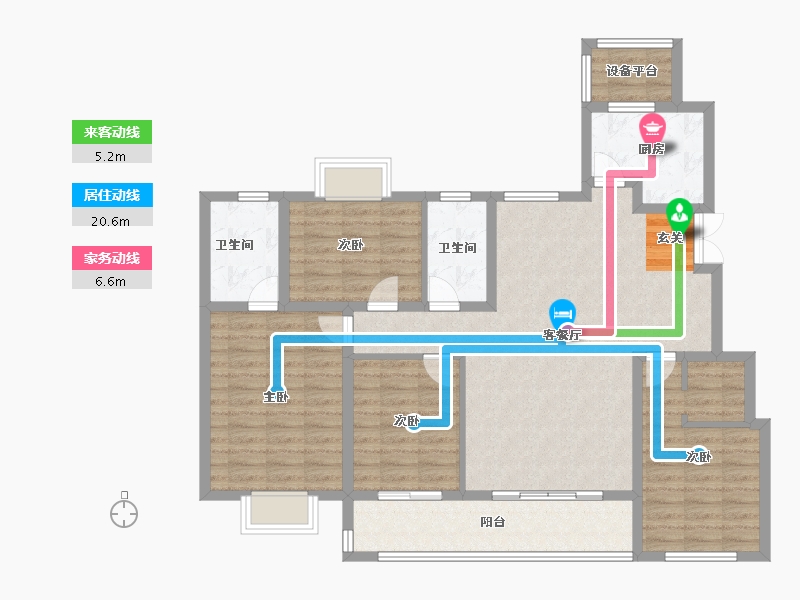 浙江省-台州市-绿地德加公馆-112.00-户型库-动静线