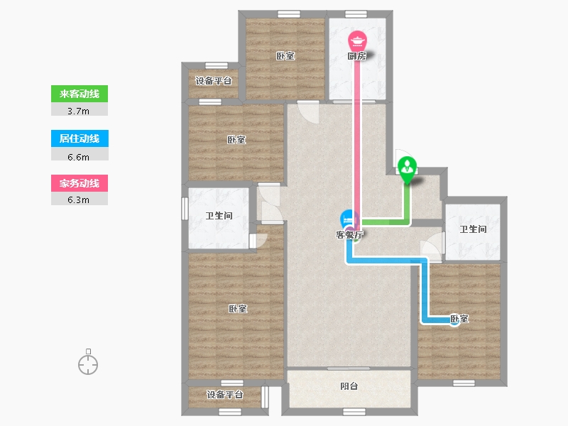 宁夏回族自治区-银川市-汇融静园-113.69-户型库-动静线