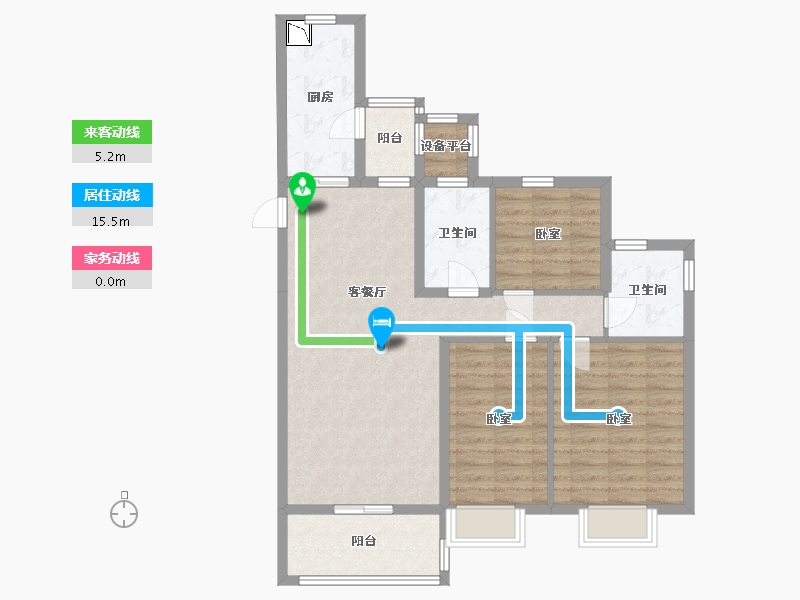 浙江省-嘉兴市-恒大滨河左岸-91.26-户型库-动静线