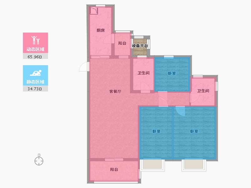 浙江省-嘉兴市-恒大滨河左岸-91.26-户型库-动静分区