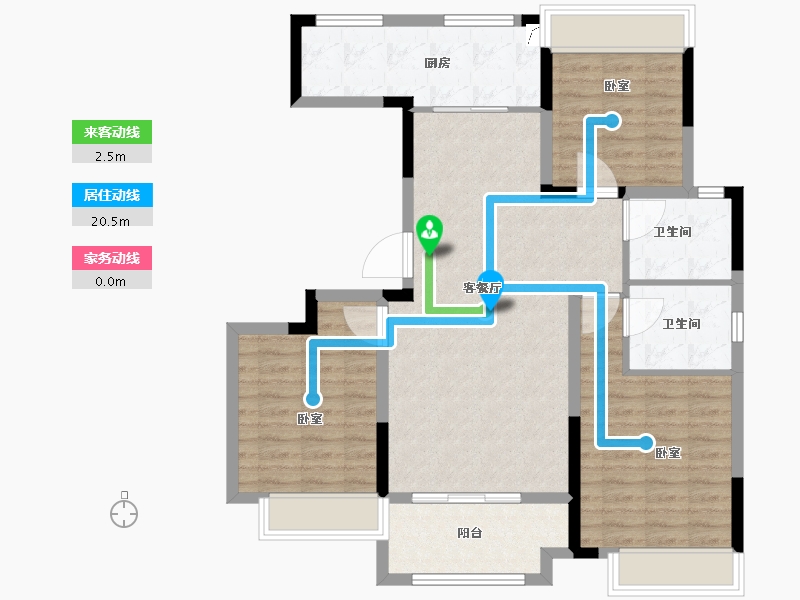 浙江省-宁波市-星光华府-96.00-户型库-动静线