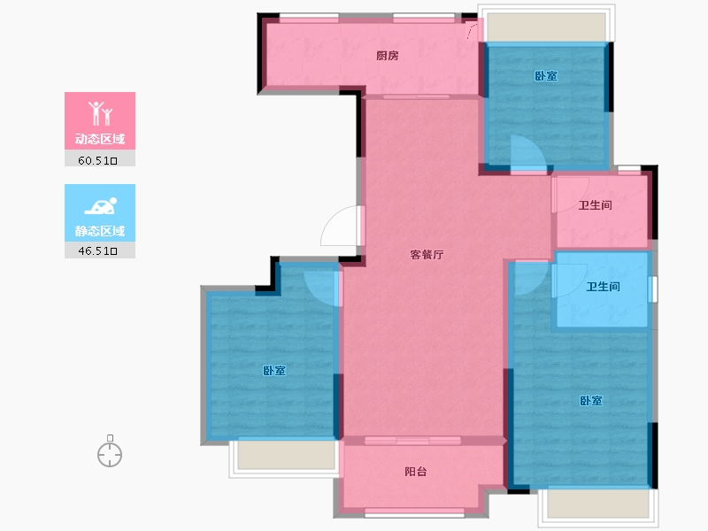 浙江省-宁波市-星光华府-96.00-户型库-动静分区