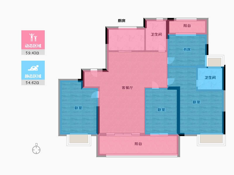 浙江省-宁波市-蓝光·雍舜府-102.00-户型库-动静分区