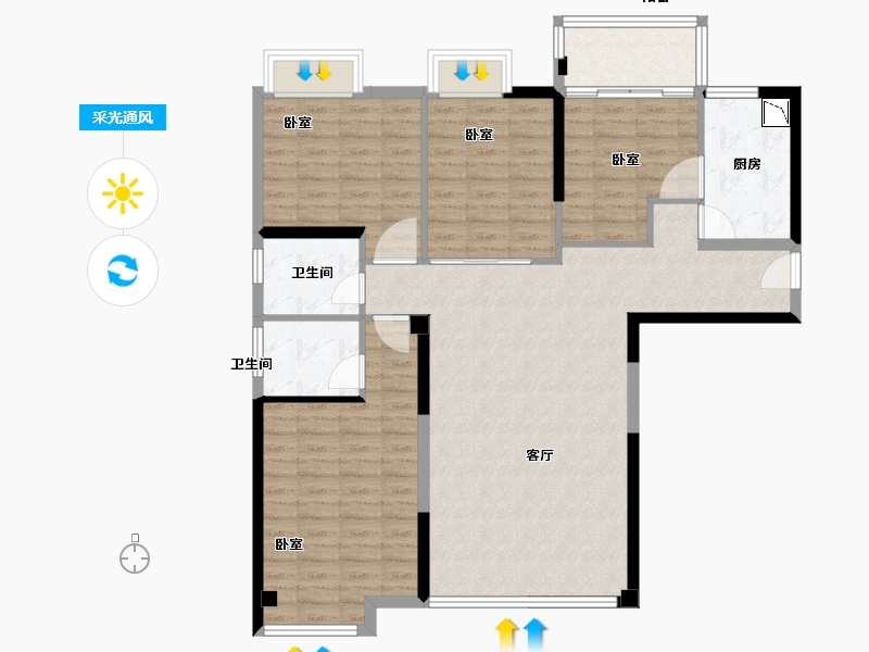 福建省-龙岩市-建发津湖印-113.00-户型库-采光通风