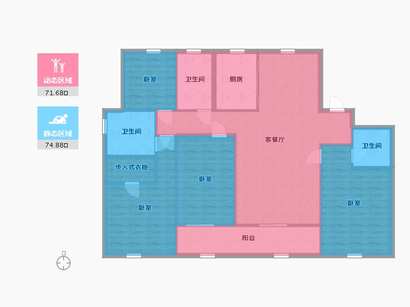 宁夏回族自治区-银川市-汇融静园-134.41-户型库-动静分区