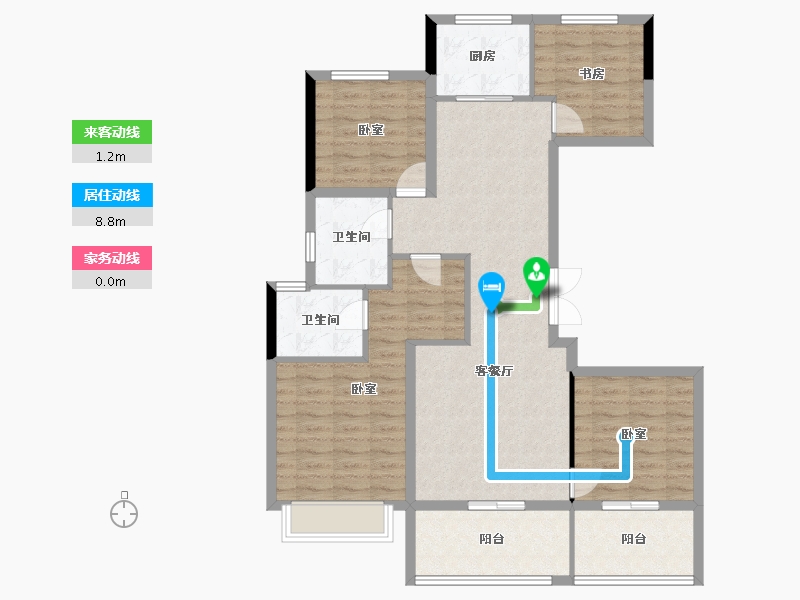 江苏省-扬州市-佳源·西城印象-107.93-户型库-动静线