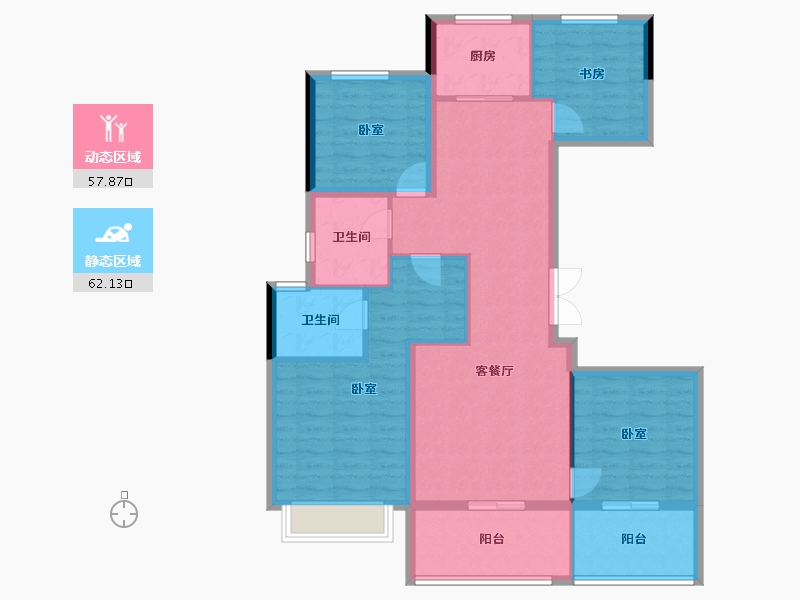 江苏省-扬州市-佳源·西城印象-107.93-户型库-动静分区