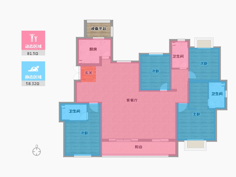 浙江省-台州市-绿地德加公馆-128.00-户型库-动静分区