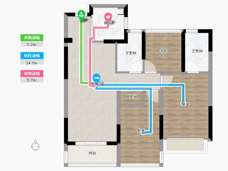 浙江省-宁波市-荣安桃李郡-82.00-户型库-动静线