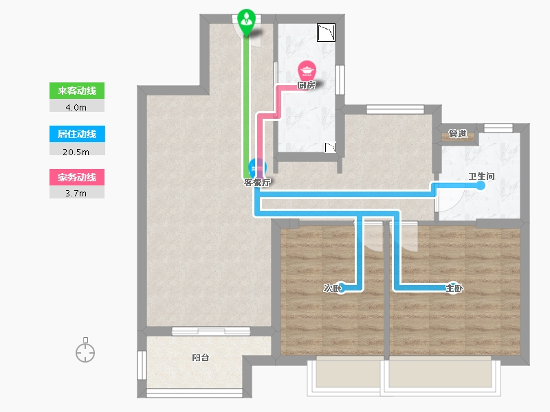 江苏省-泰州市-融创靖江玉兰公馆-71.49-户型库-动静线