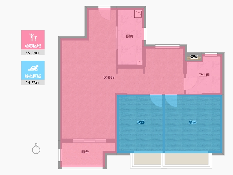 江苏省-泰州市-融创靖江玉兰公馆-71.49-户型库-动静分区