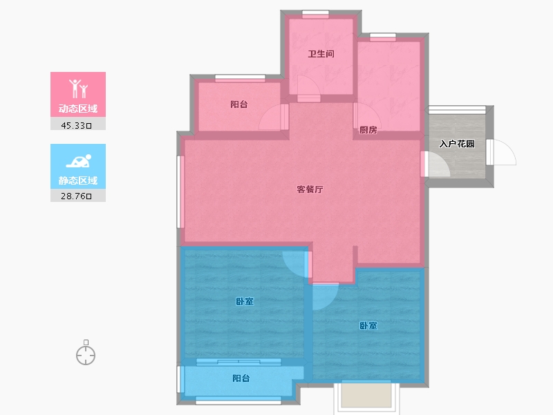 山东省-青岛市-伟东湖山美地 书香郡-69.01-户型库-动静分区