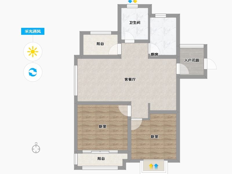 山东省-青岛市-伟东湖山美地 书香郡-69.01-户型库-采光通风