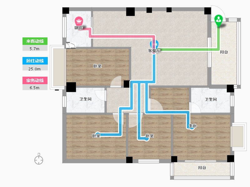 福建省-泉州市-湖光山舍-107.00-户型库-动静线