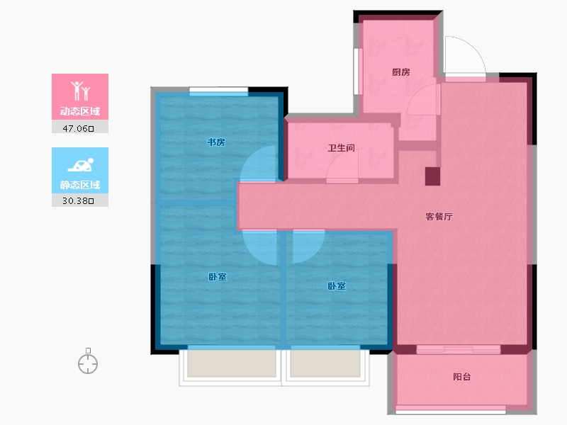 浙江省-绍兴市-中南漫悦湾-69.00-户型库-动静分区