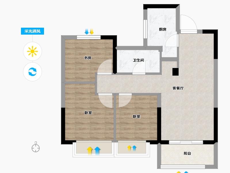 浙江省-绍兴市-中南漫悦湾-69.00-户型库-采光通风