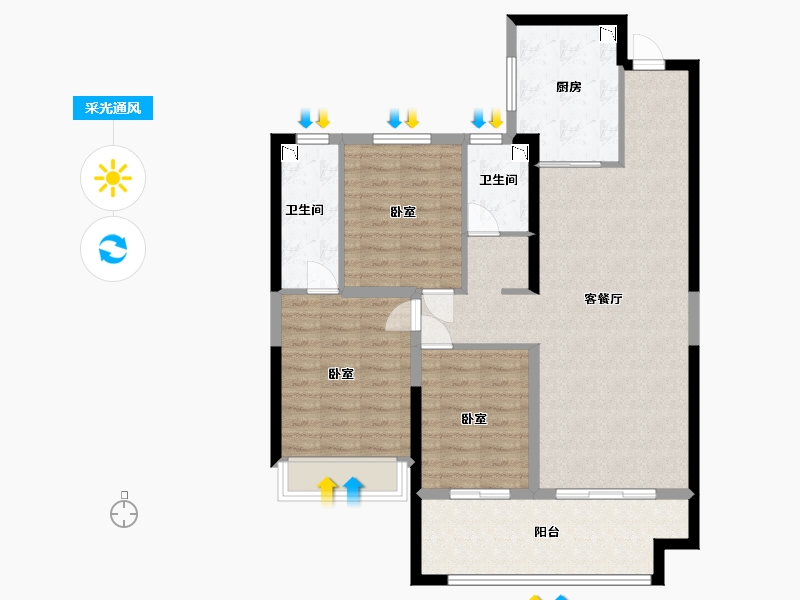 宁夏回族自治区-银川市-银川融创城-97.00-户型库-采光通风