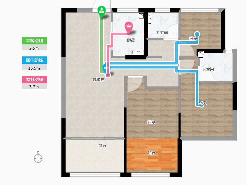 浙江省-丽水市-东方嘉苑-85.00-户型库-动静线