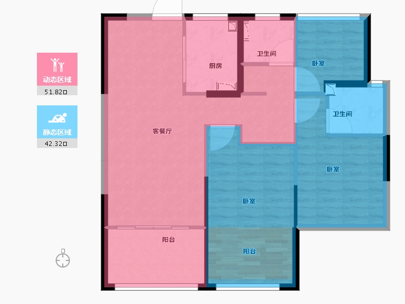 浙江省-丽水市-东方嘉苑-85.00-户型库-动静分区